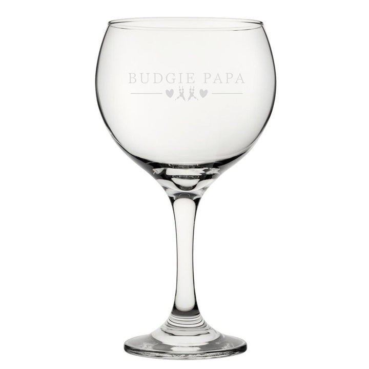 Budgie Mama - Engraved Novelty Gin Balloon Cocktail Glass