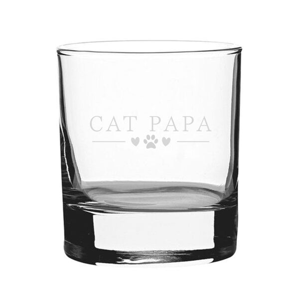 Cat Papa - Engraved Novelty Whisky Tumbler