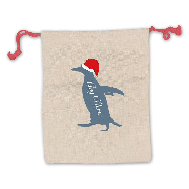 Christmas Presents Sack with Christmas Penguin Design
