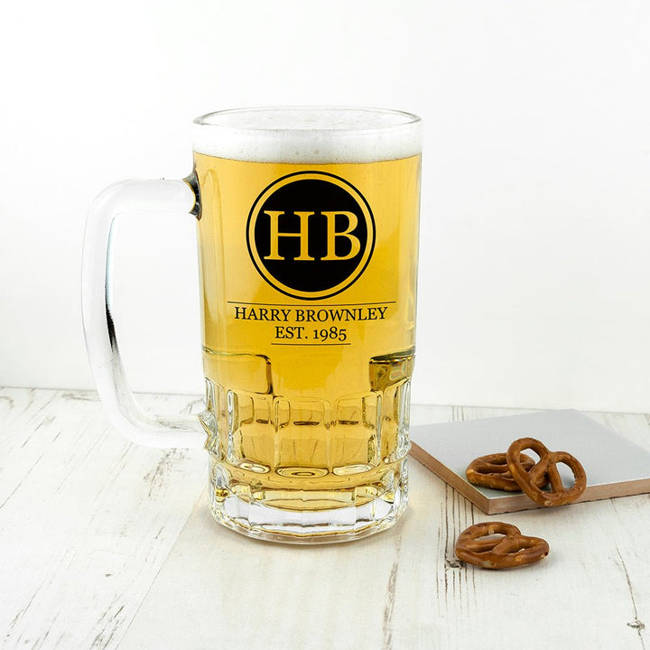 Circle Monogram Beer Glass Tankard