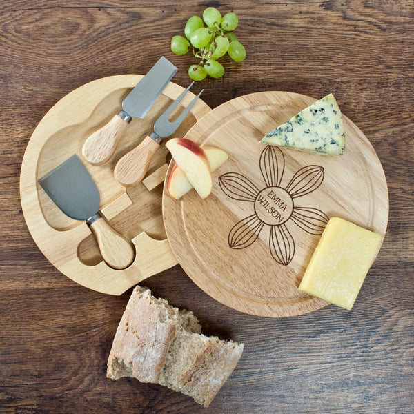 Daisy Flowers Round Cheese Board