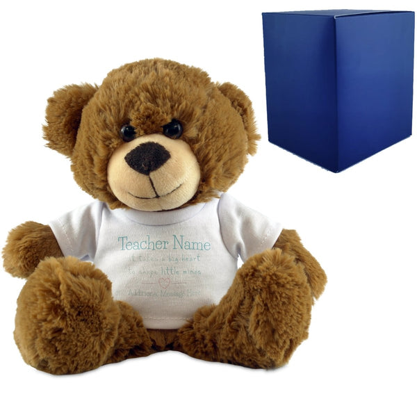 Dark Brown Teddy Bear with A Big Heart Shapes Little Minds Design