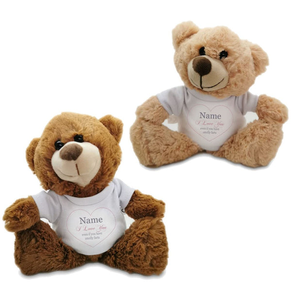 Dark Brown Teddy Bear with I love you Even with Smelly Farts Design