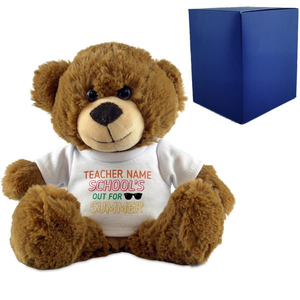 Dark Brown Teddy Bear with School's Out For Summer Design T-Shirt