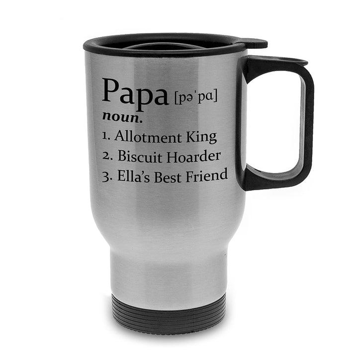Definition of Dad Silver Travel Mug