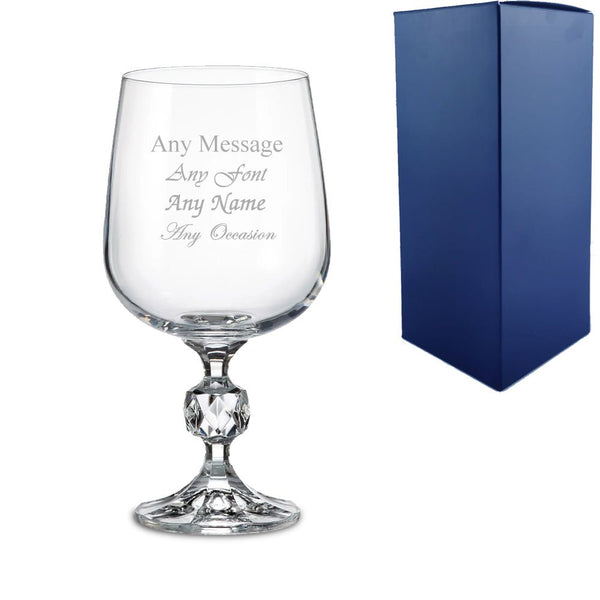 Engraved 11oz Crystal Wine Glass with Gift Box