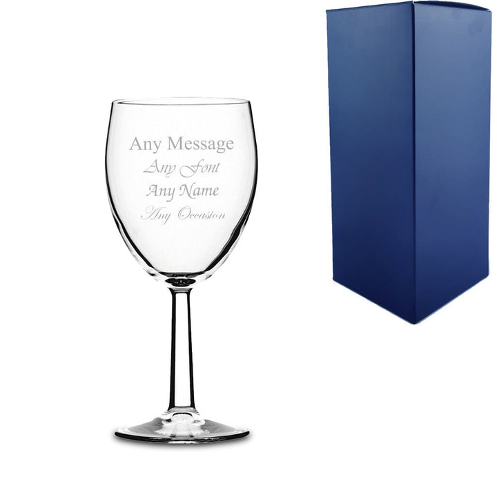 Engraved 11oz Saxon Wine Glass
