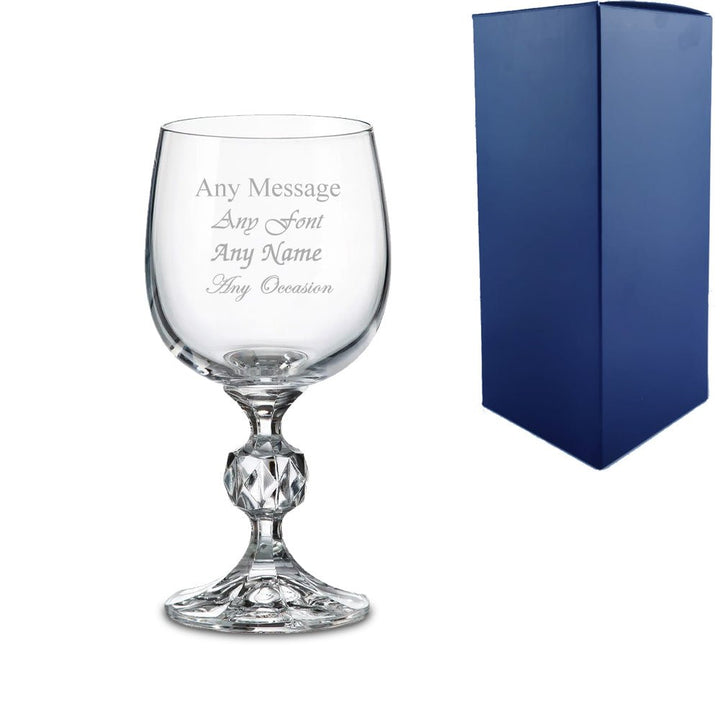 Engraved 190ml Claudia Crystalite Wine Glass With Gift Box