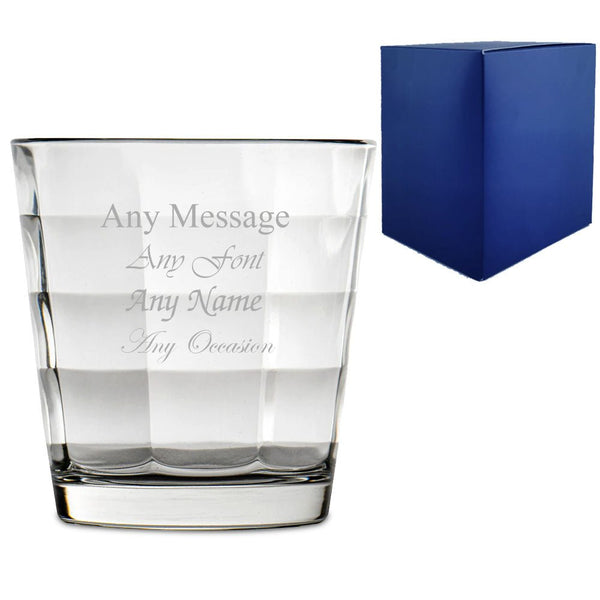 Engraved 240ml Cube Whiskey Glass With Gift Box