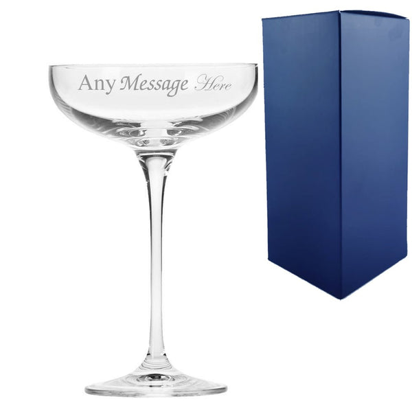 Engraved 240ml Infinity Champagne Saucer With Gift Box