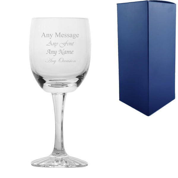 Engraved 285ml Grosvenor Lead Crystal Goblet with Star Cut Base