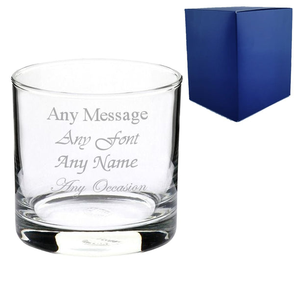 Engraved 290ml Bar Line Old Fashioned Whisky Tumbler With Gift Box