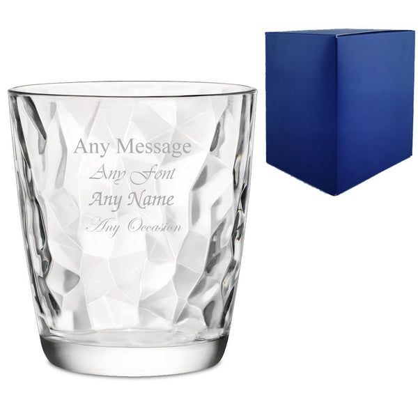 Engraved 300ml Diamond Whisky Glass With Gift Box