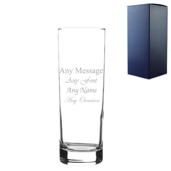 Engraved 315ml Tall Highball Glass with Gift Box