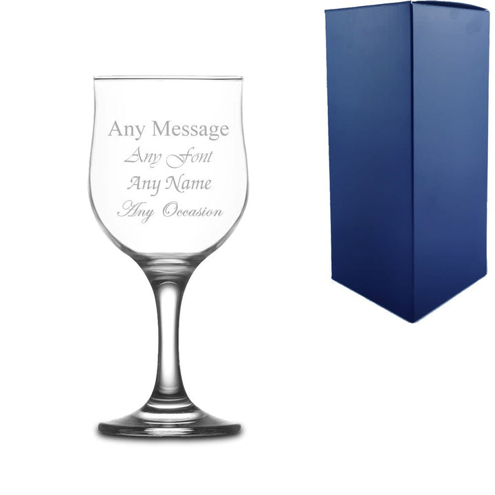 Engraved 320ml Nevakar Wine Glass With Gift Box