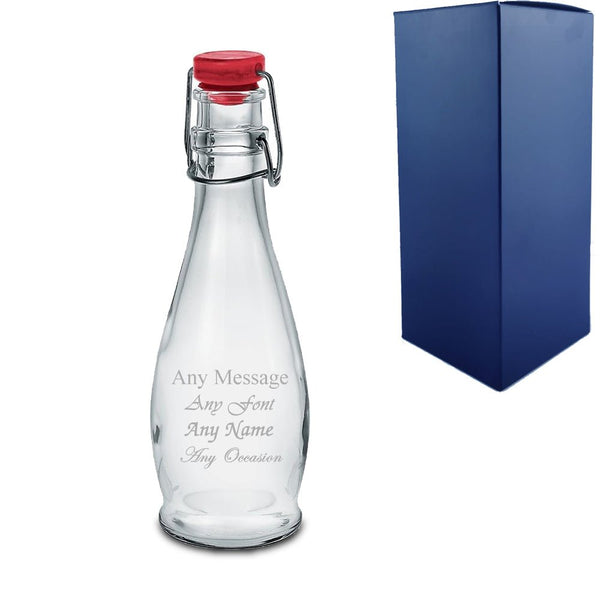 Engraved 355ml Round Red Cap Swing Top Bottle