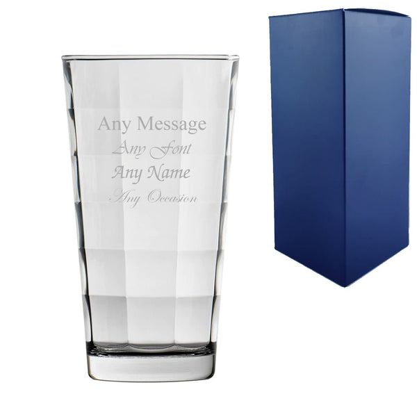 Engraved 365ml Cube Hiball Glass With Gift Box