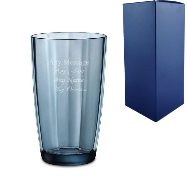 Engraved 470ml Blue Pulsar Hiball Glass With Gift Box