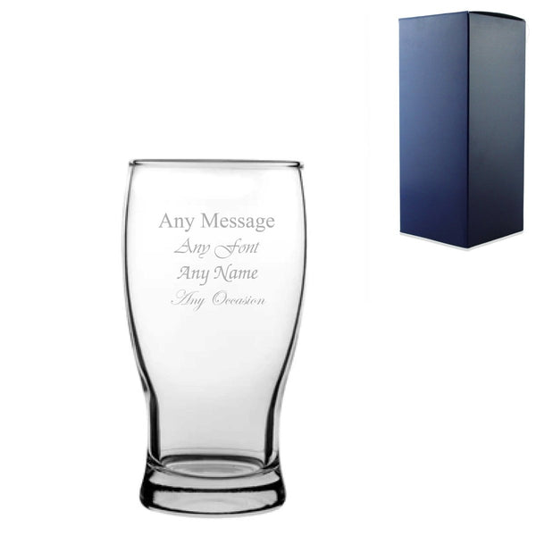 Engraved 580ml Tulip Pint Beer Glass with Gift Box