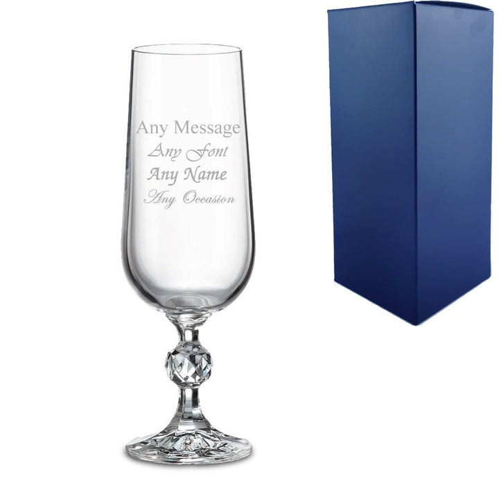 Engraved 6oz Crystal Champagne Flute with Gift Box