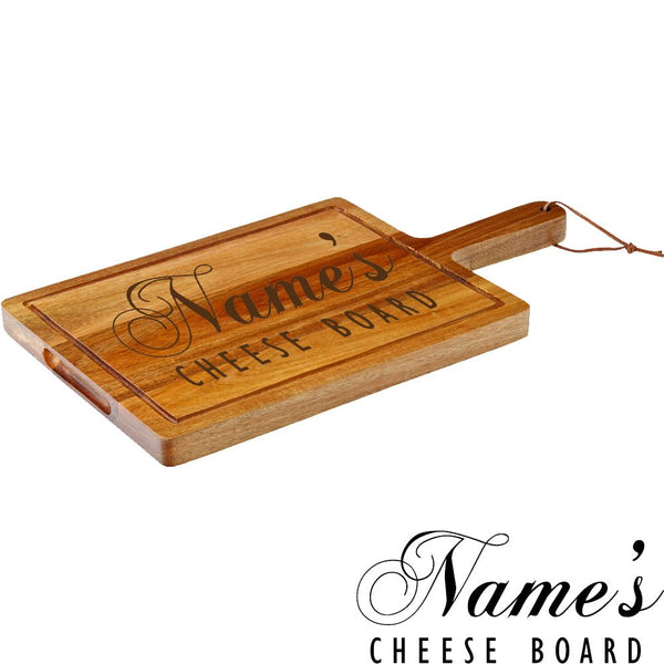Engraved Acacia Wood Cheeseboard with Name's Cheeseboard Design