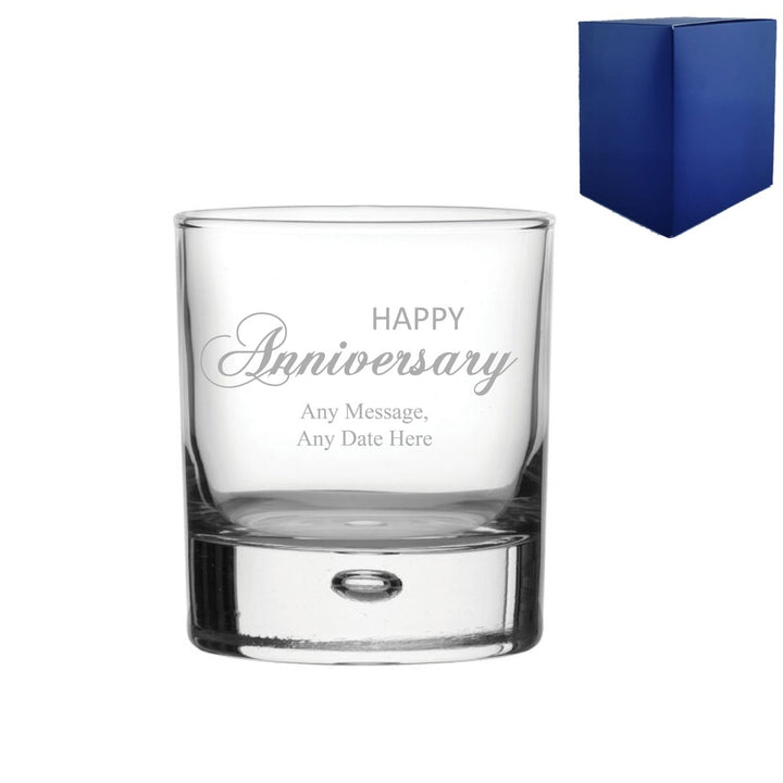 Engraved Anniversary Bubble Whisky, Gift Boxed