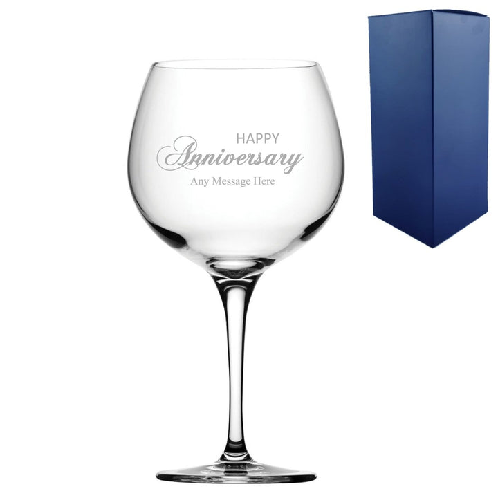 Engraved Anniversary Gin Balloon, Gift Boxed