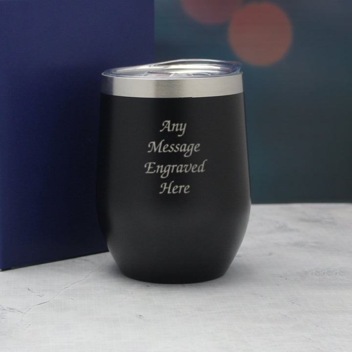 Engraved Black Insulated Travel Cup