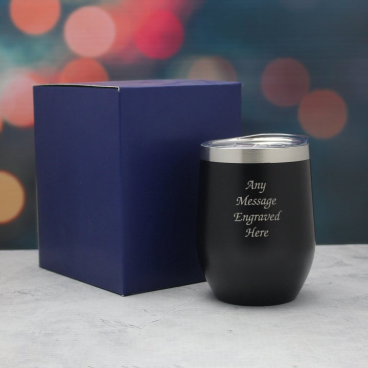 Engraved Black Insulated Travel Cup