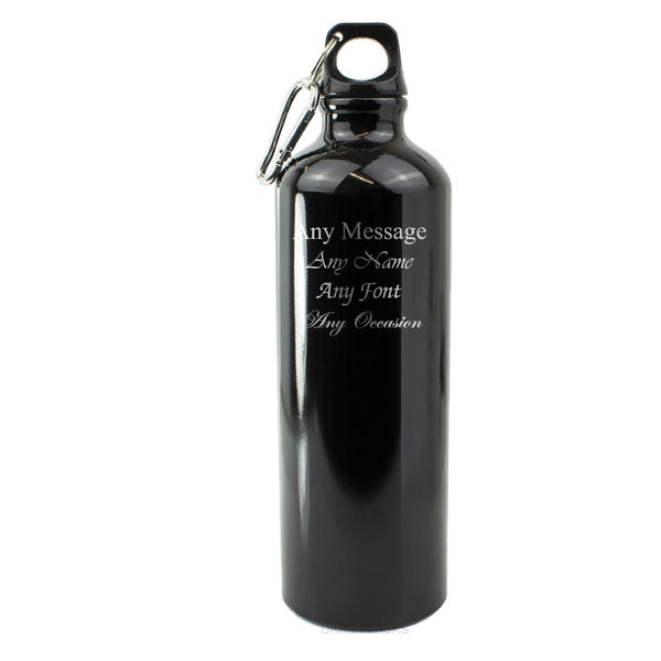 Engraved Black Sports Bottle with any message