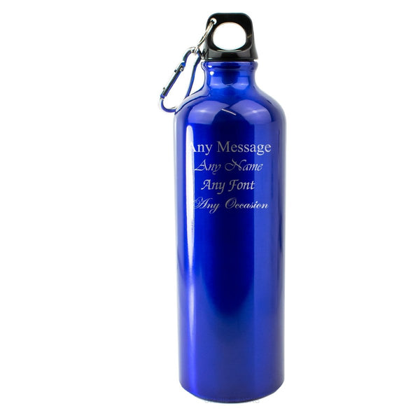 Engraved Blue Sports Bottle with any message
