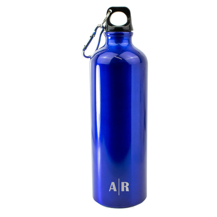 Engraved Blue Sports Bottle with Initials
