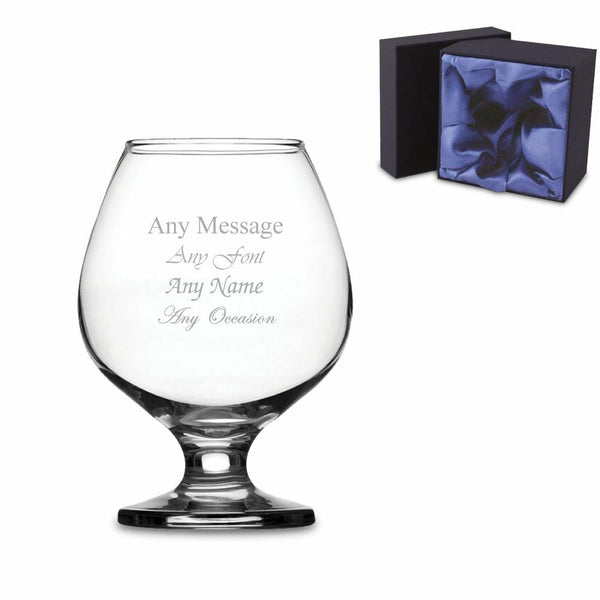 Engraved Brandy Cognac Glass with Premium Satin Lined Gift Box
