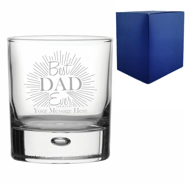 Engraved Bubble Whisky Glass with Best Dad Ever design