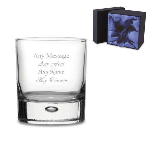 Engraved Bubble Whisky Tumbler with Premium Satin Lined Gift Box