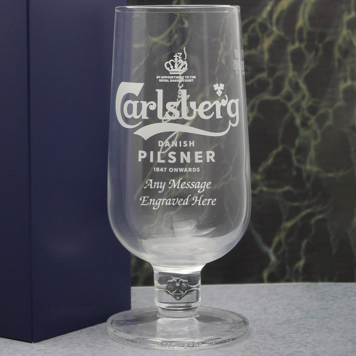 Engraved Carlsberg Chalice Pint Glass