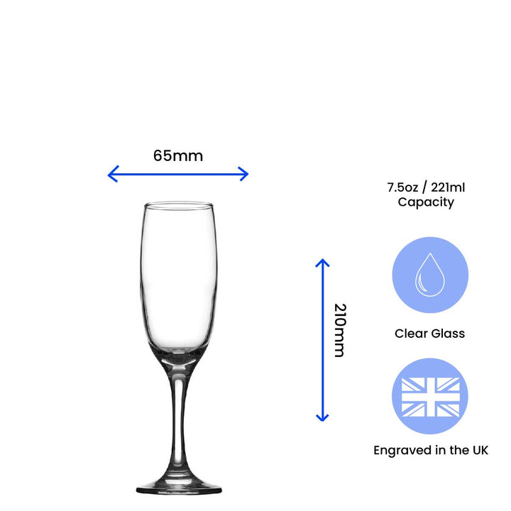 Engraved Champagne Flute with Prosecco Ho Ho Ho Design