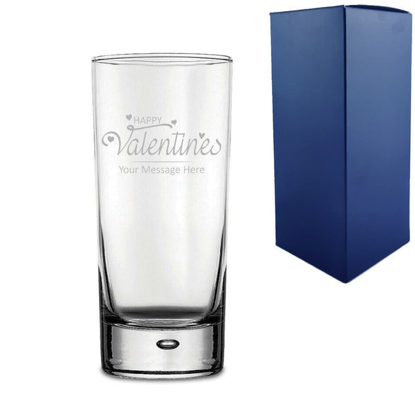 Engraved Cocktail Hiball Glass with Happy Valentines Design