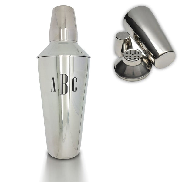 Engraved Cocktail Shaker with Triple Initials
