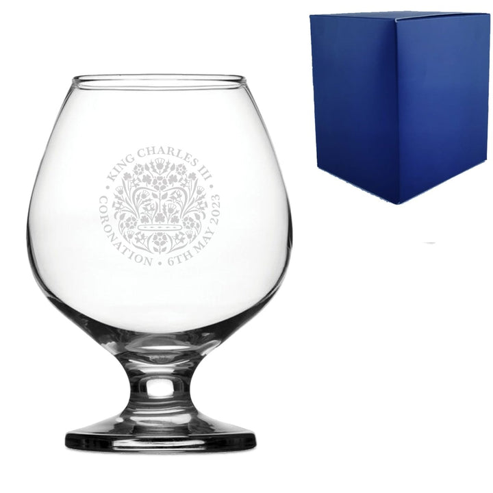 Engraved Commemorative Coronation of the King Brandy Cognac Glass