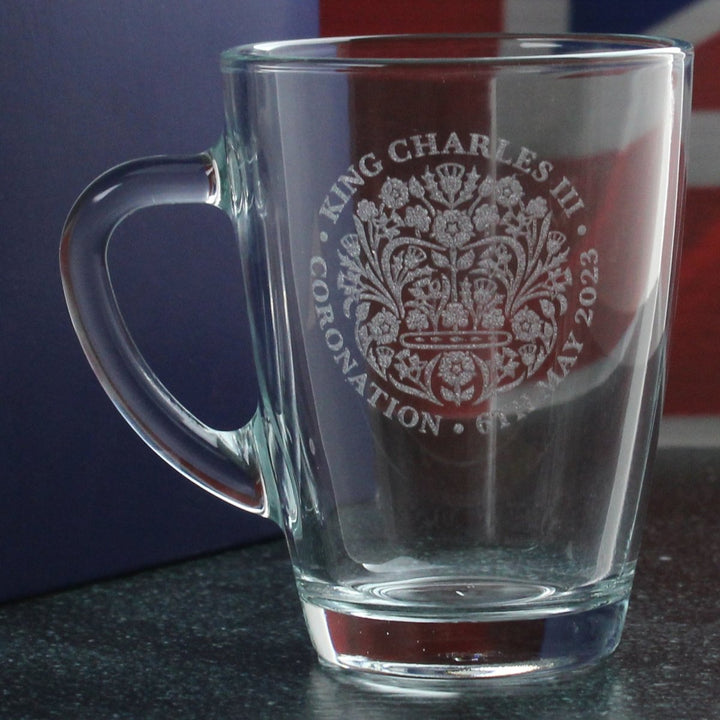 Engraved Commemorative Coronation of the King Glass Mug