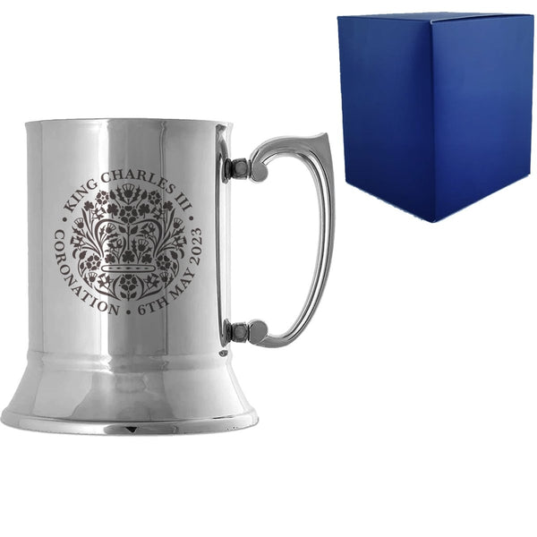 Engraved Commemorative Coronation of the King Stainless Steel Tankard