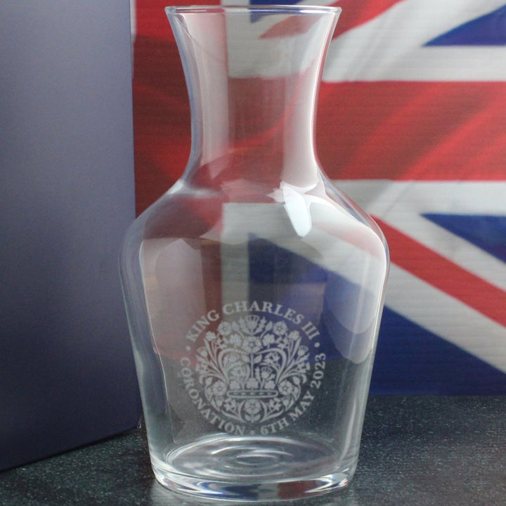 Engraved Commemorative Coronation of the King Wine Carafe