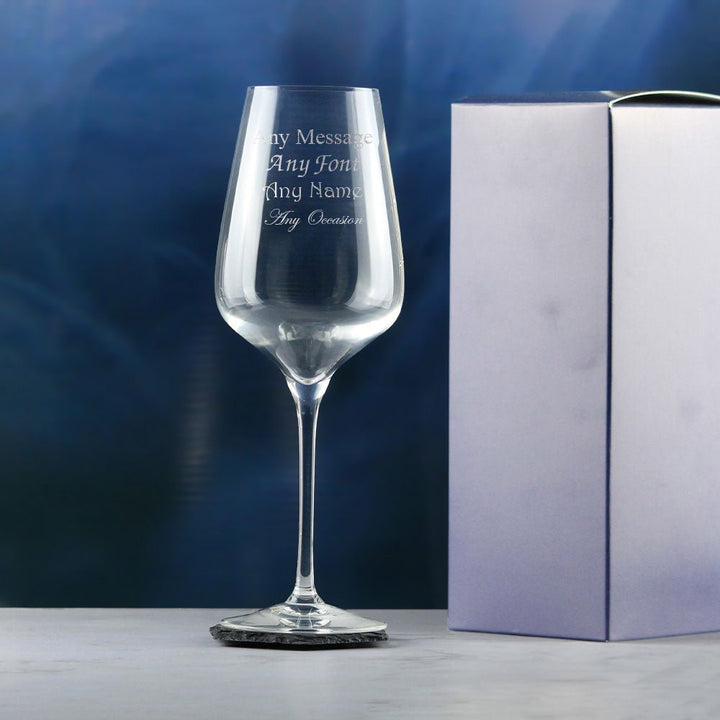 Engraved Crystal Wine Glass, Sublym Large 550ml Glass, Gift Boxed
