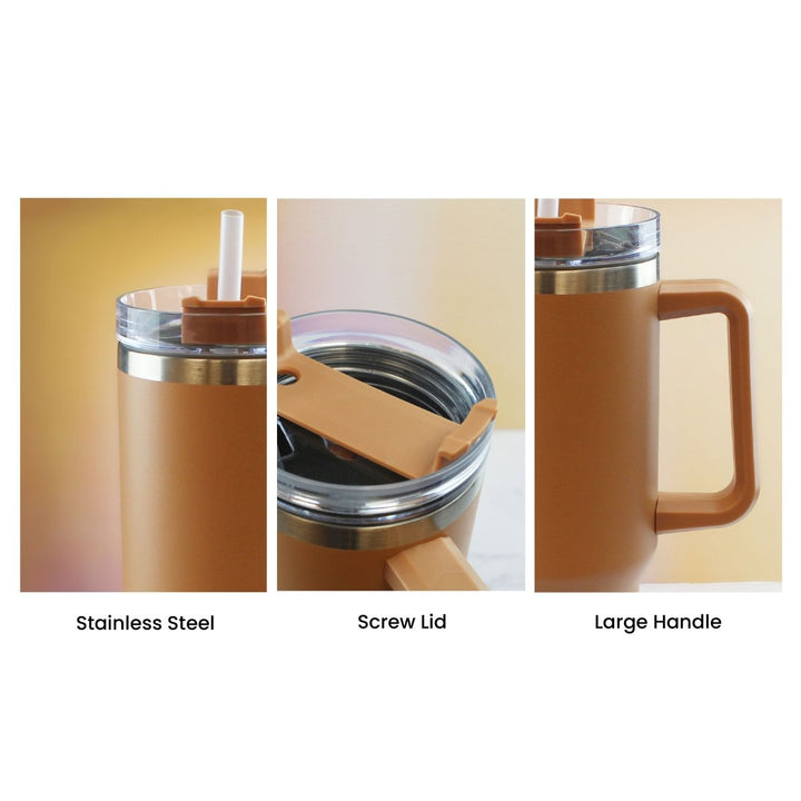 Engraved Extra Large Brown Travel Cup 40oz/1135ml, Any Name
