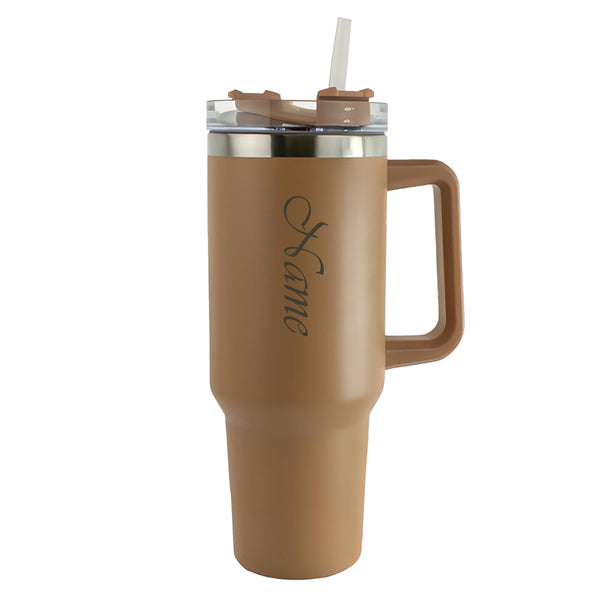 Engraved Extra Large Brown Travel Cup 40oz/1135ml, Any Name
