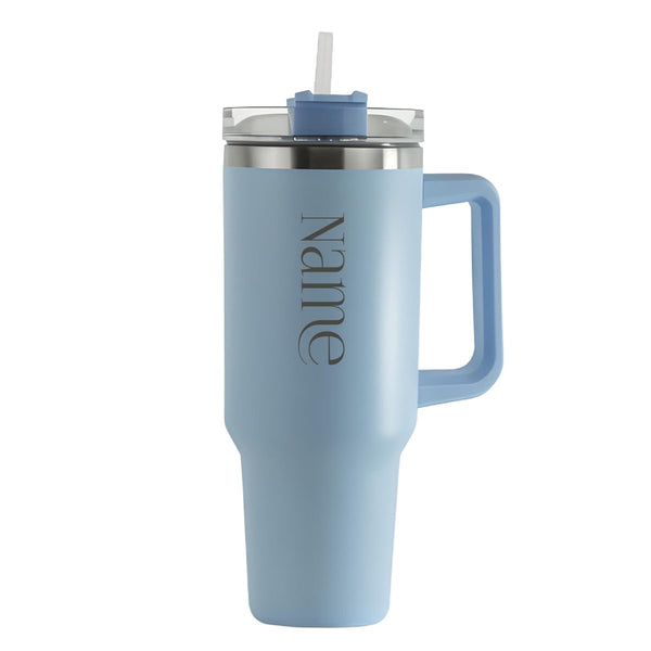 Engraved Extra Large Light Blue Travel Cup 40oz/1135ml, Any Name