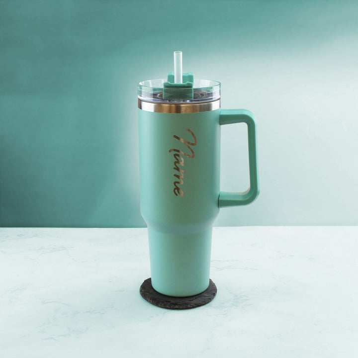 Engraved Extra Large Teal Travel Cup 40oz/1135ml, Any Name