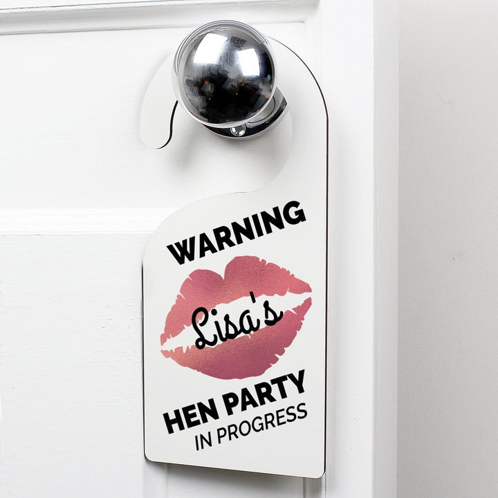 Personalised Rose Gold Lips Hen Party Door Hanger