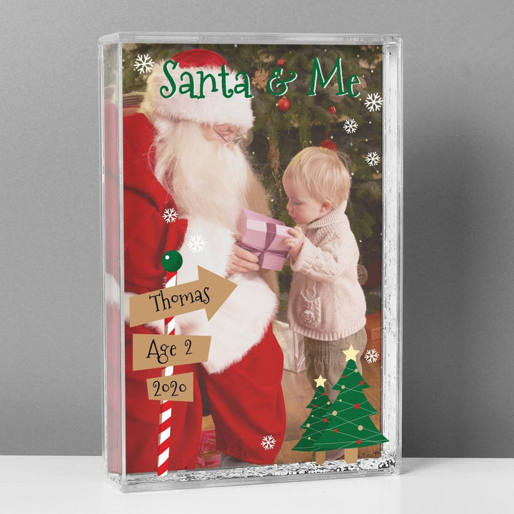 Personalised Santa & Me 4x6 Glitter Shaker Photo Frame